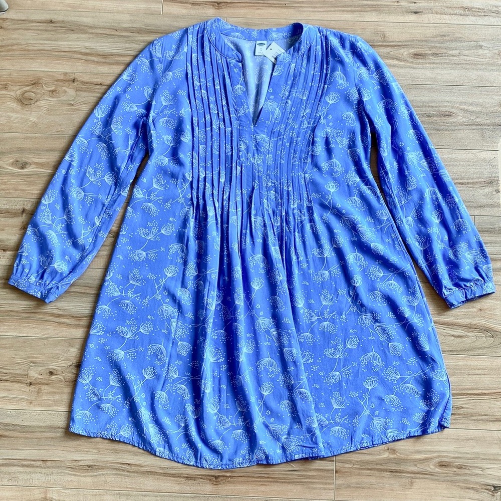 Old Navy [Women's Dandelion Shift Swing Long Sleeve Blue Dress Size XS/TP